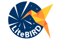 LiteBIRD logo displaying orange origamibird on round blue background